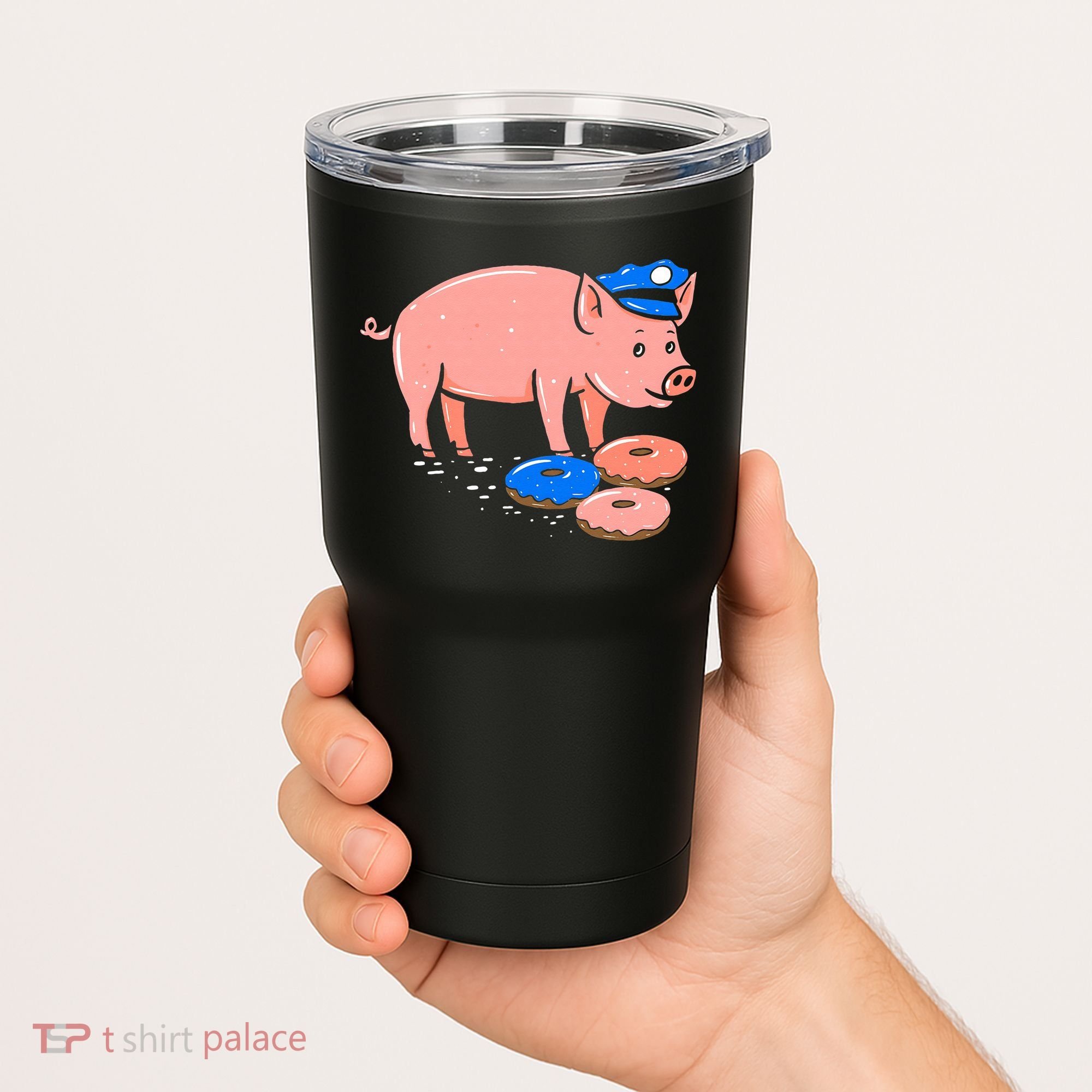Pig Cop Funny Police Officer Doughnut Gift Tumbler