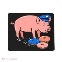 Pig Cop Funny Police Officer Doughnut Gift Mousepad thumb 0