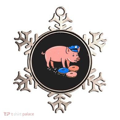 Pig Cop Funny Police Officer Doughnut Gift Ornament