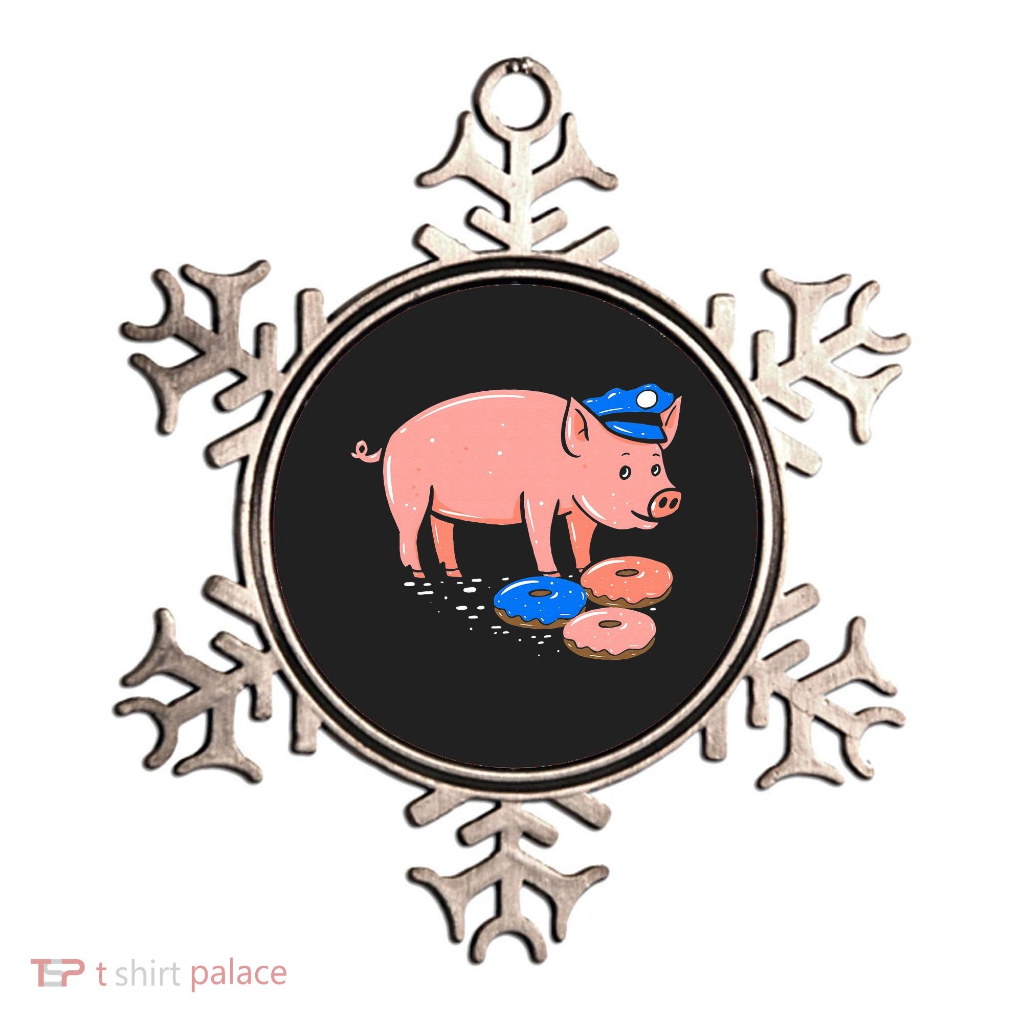 Pig Cop Funny Police Officer Doughnut Gift Ornament