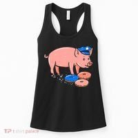 Pig Cop Funny Police Officer Doughnut Gift Women's Tank Top thumb 0