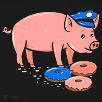 Pig Cop Funny Police Officer Doughnut Gift Women's Tank Top thumb 5
