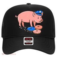 Pig Cop Funny Police Officer Doughnut Gift Hat thumb 0