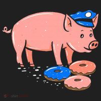 Pig Cop Funny Police Officer Doughnut Gift Hat thumb 2