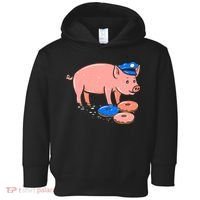 Pig Cop Funny Police Officer Doughnut Gift Toddler Hoodie thumb 0