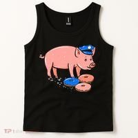 Pig Cop Funny Police Officer Doughnut Gift Tank Top thumb 2