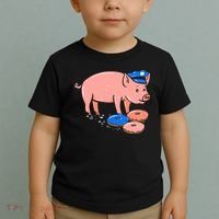 Pig Cop Funny Police Officer Doughnut Gift Toddler T-Shirt thumb 2