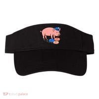 Pig Cop Funny Police Officer Doughnut Gift Visor thumb 0
