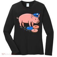 Pig Cop Funny Police Officer Doughnut Gift Women's Long Sleeve Shirt thumb 0