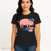 Pig Cop Funny Police Officer Doughnut Gift Women's T-Shirt thumb 4
