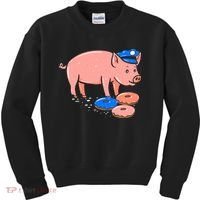Pig Cop Funny Police Officer Doughnut Gift Kids Sweatshirt thumb 0