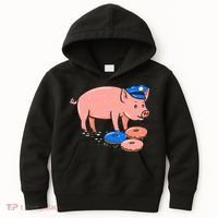 Pig Cop Funny Police Officer Doughnut Gift Kids Hoodie thumb 0