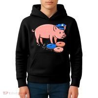 Pig Cop Funny Police Officer Doughnut Gift Kids Hoodie thumb 4