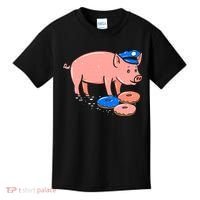 Pig Cop Funny Police Officer Doughnut Gift Kids T-Shirt thumb 0