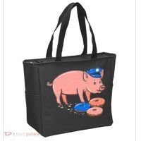 Pig Cop Funny Police Officer Doughnut Gift Tote Bag thumb 2