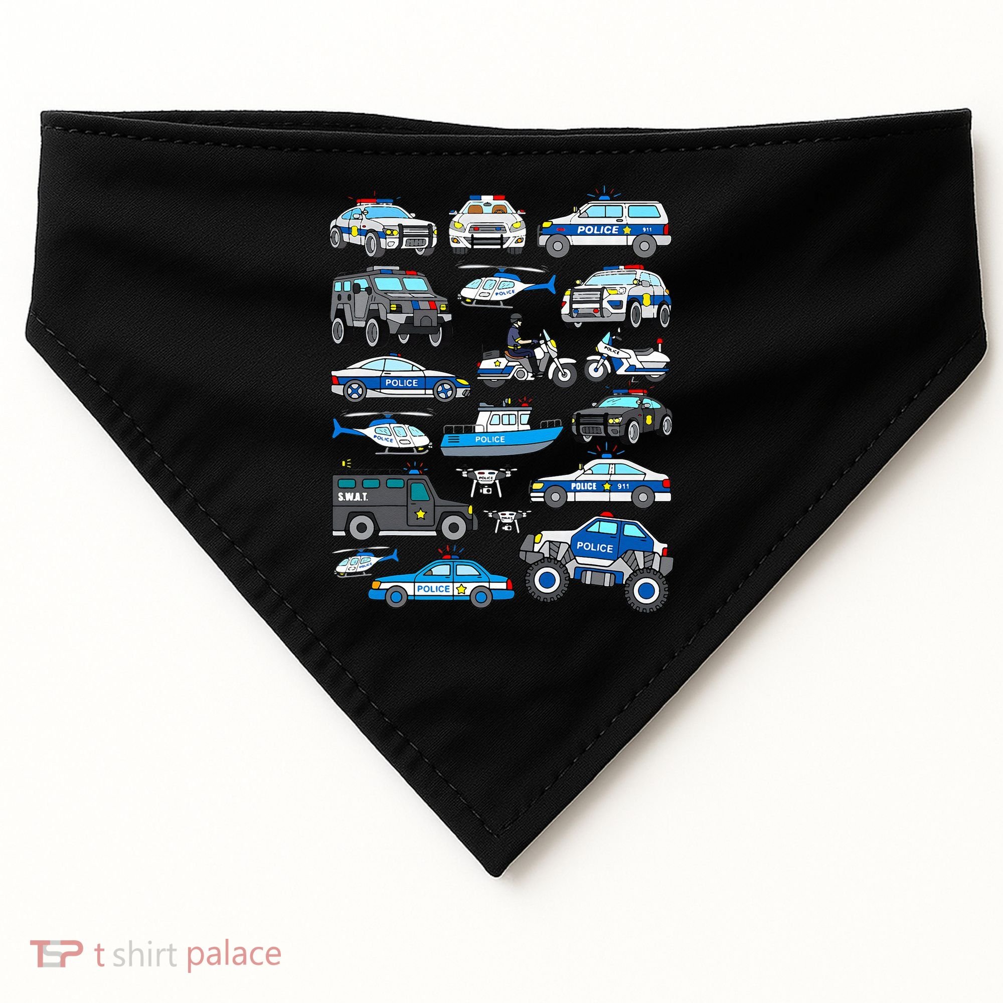 Police Car For Cop Vehicles SWAT Truck USA-Made Doggie Bandana