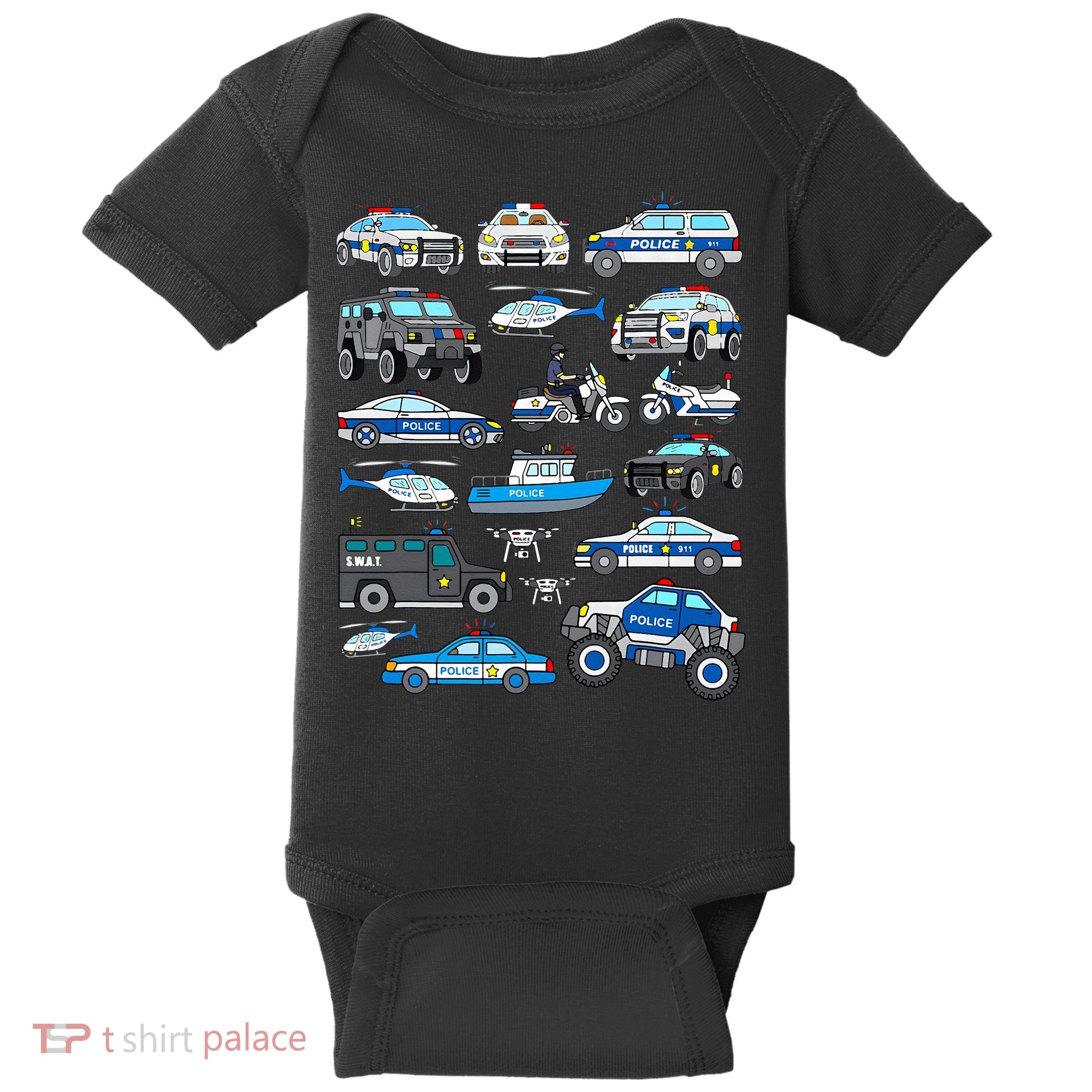 Police Car For Cop Vehicles SWAT Truck Baby Bodysuit