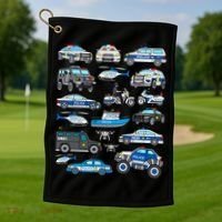 Police Car For Cop Vehicles SWAT Truck Golf Towel thumb 1