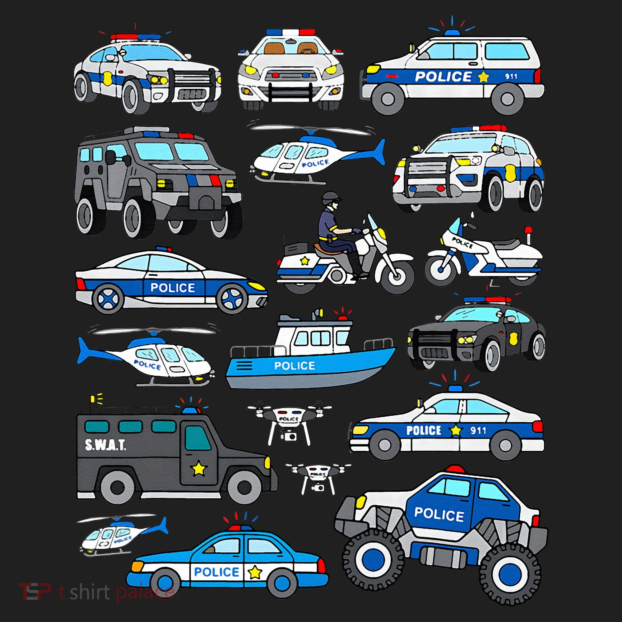 Police Car For Cop Vehicles SWAT Truck Golf Towel