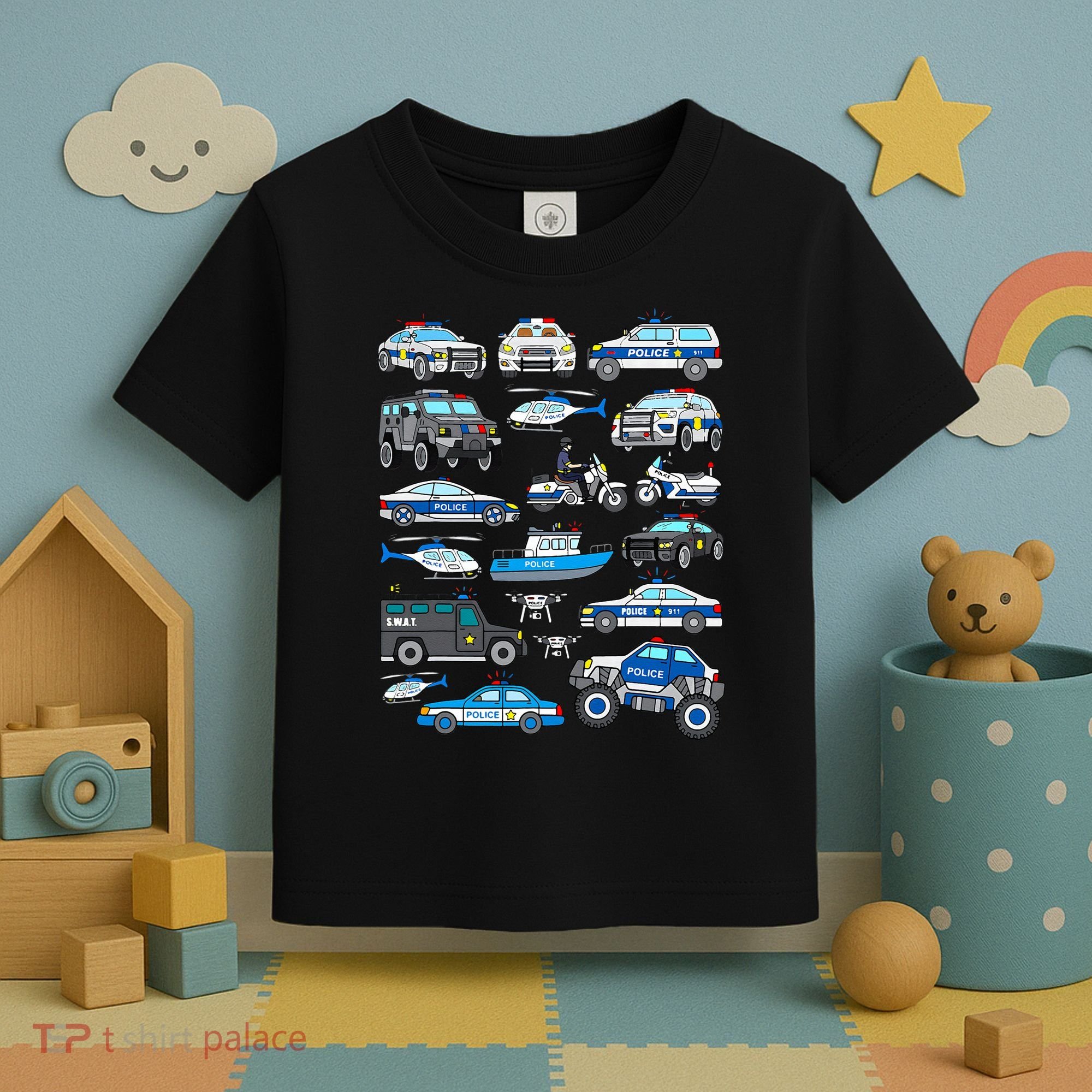 Police Car For Cop Vehicles SWAT Truck Toddler T-Shirt