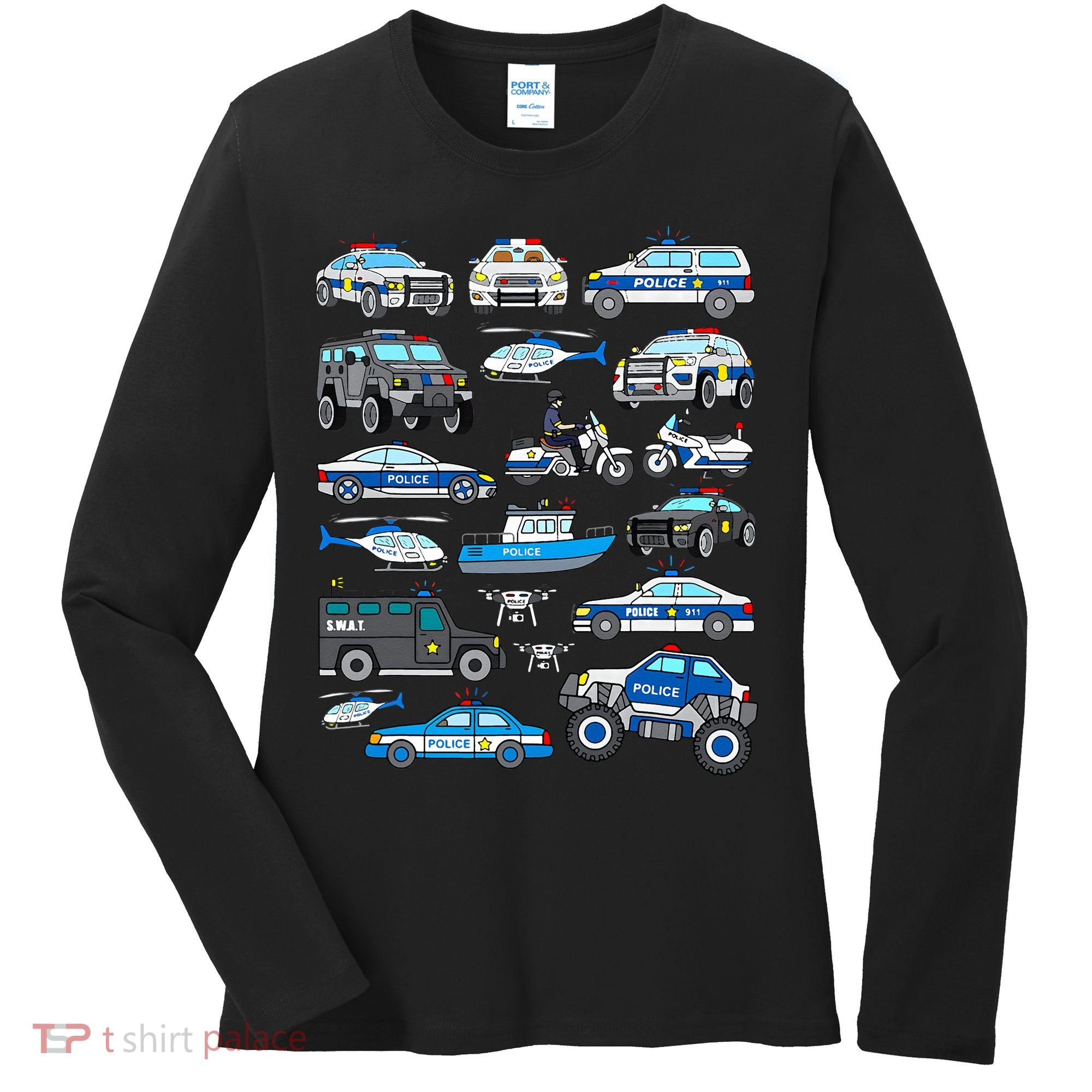 Police Car For Cop Vehicles SWAT Truck Women's Long Sleeve Shirt