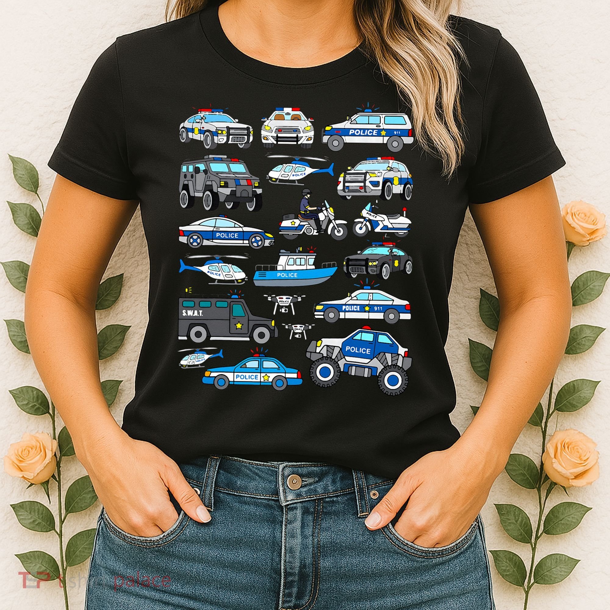 Police Car For Cop Vehicles SWAT Truck Women's T-Shirt