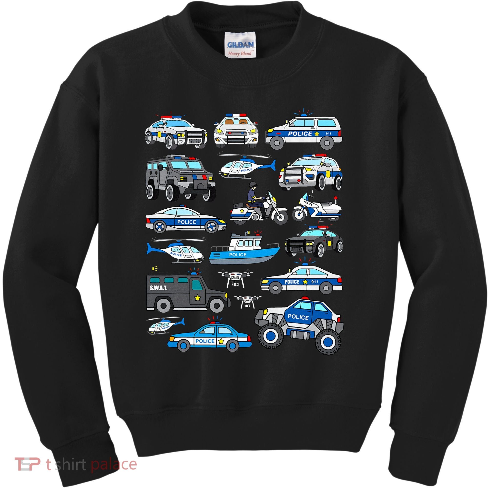 Police Car For Cop Vehicles SWAT Truck Kids Sweatshirt