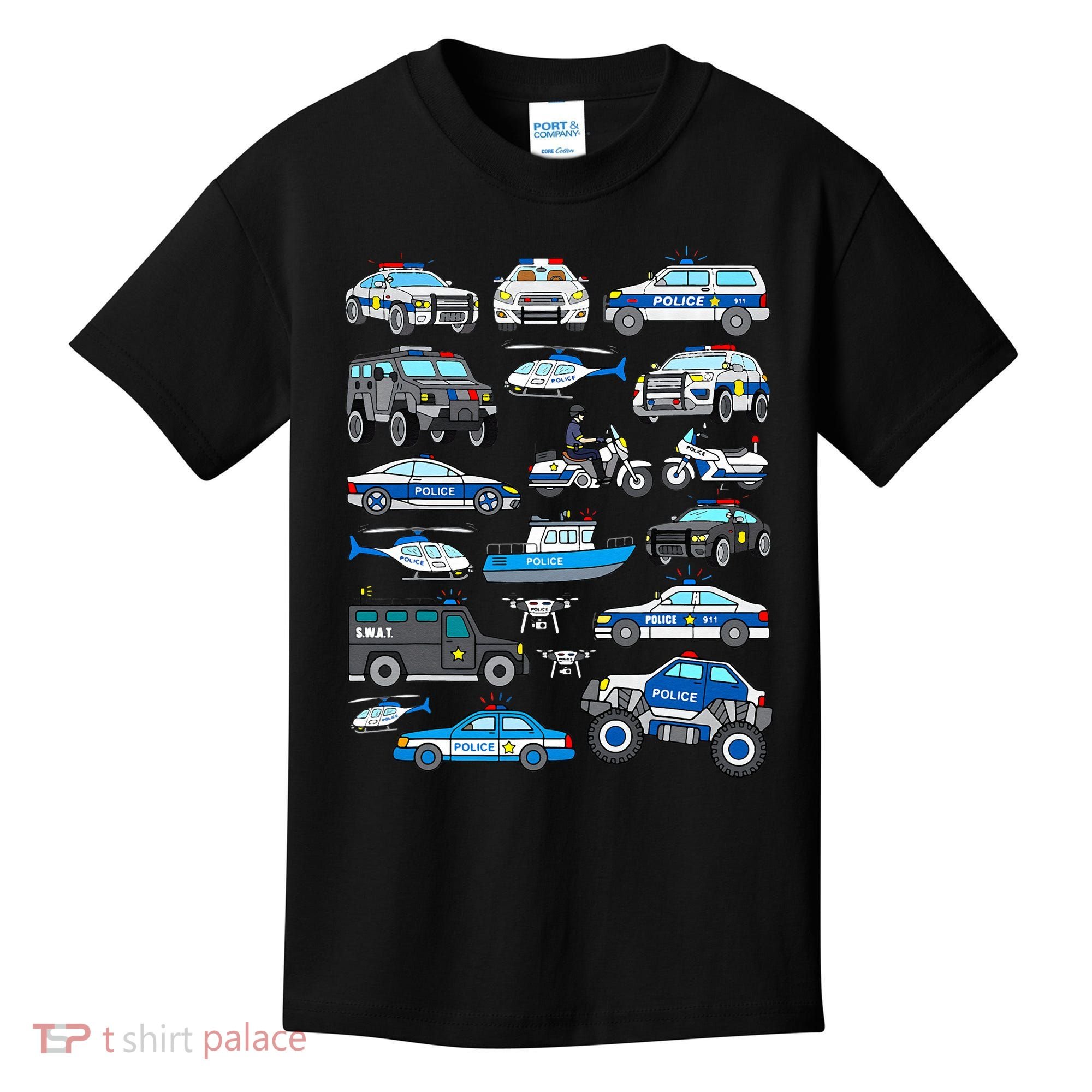 Police Car For Cop Vehicles SWAT Truck Kids T-Shirt