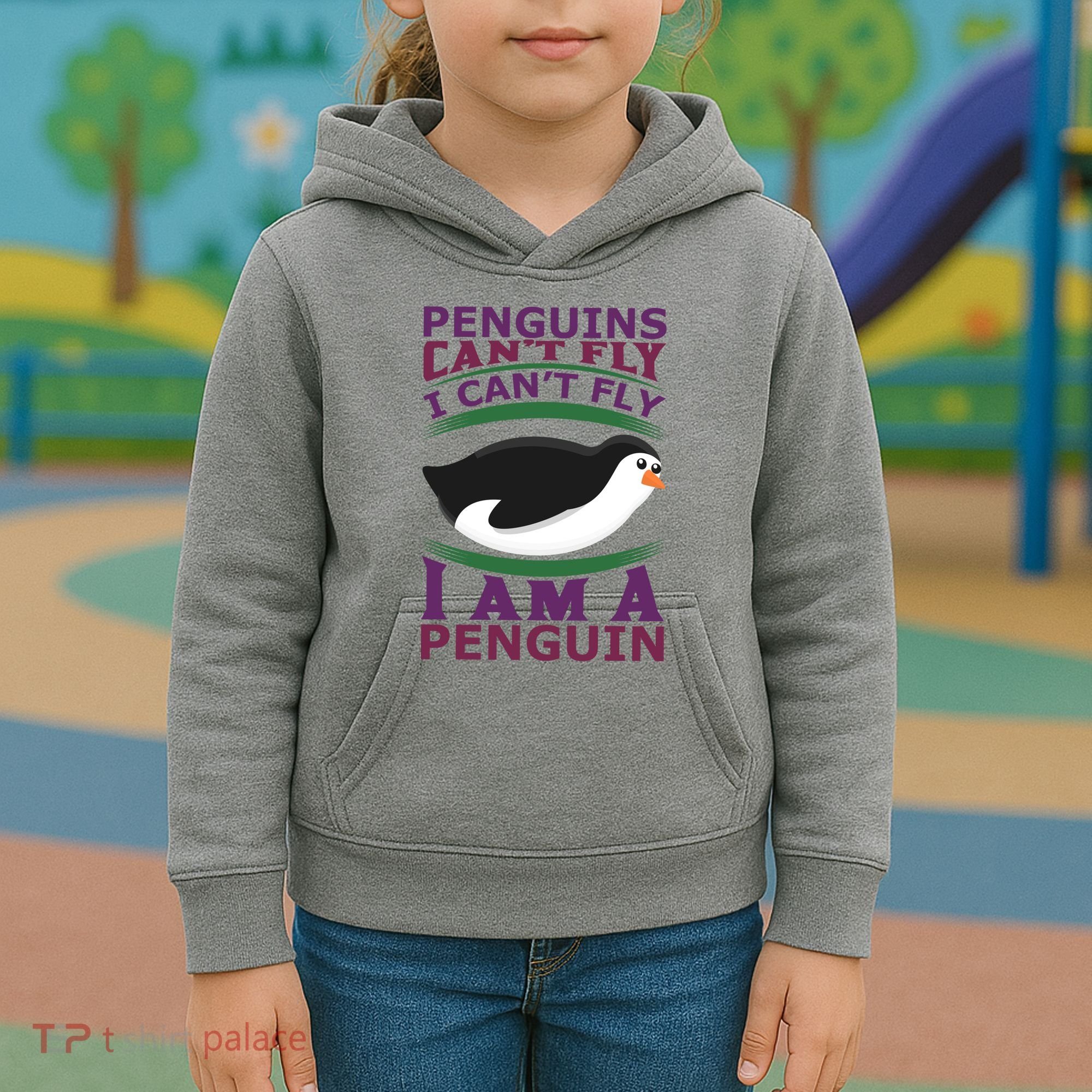 Penguins Can't Fly Fly I Am A Penguin Kids Hoodie
