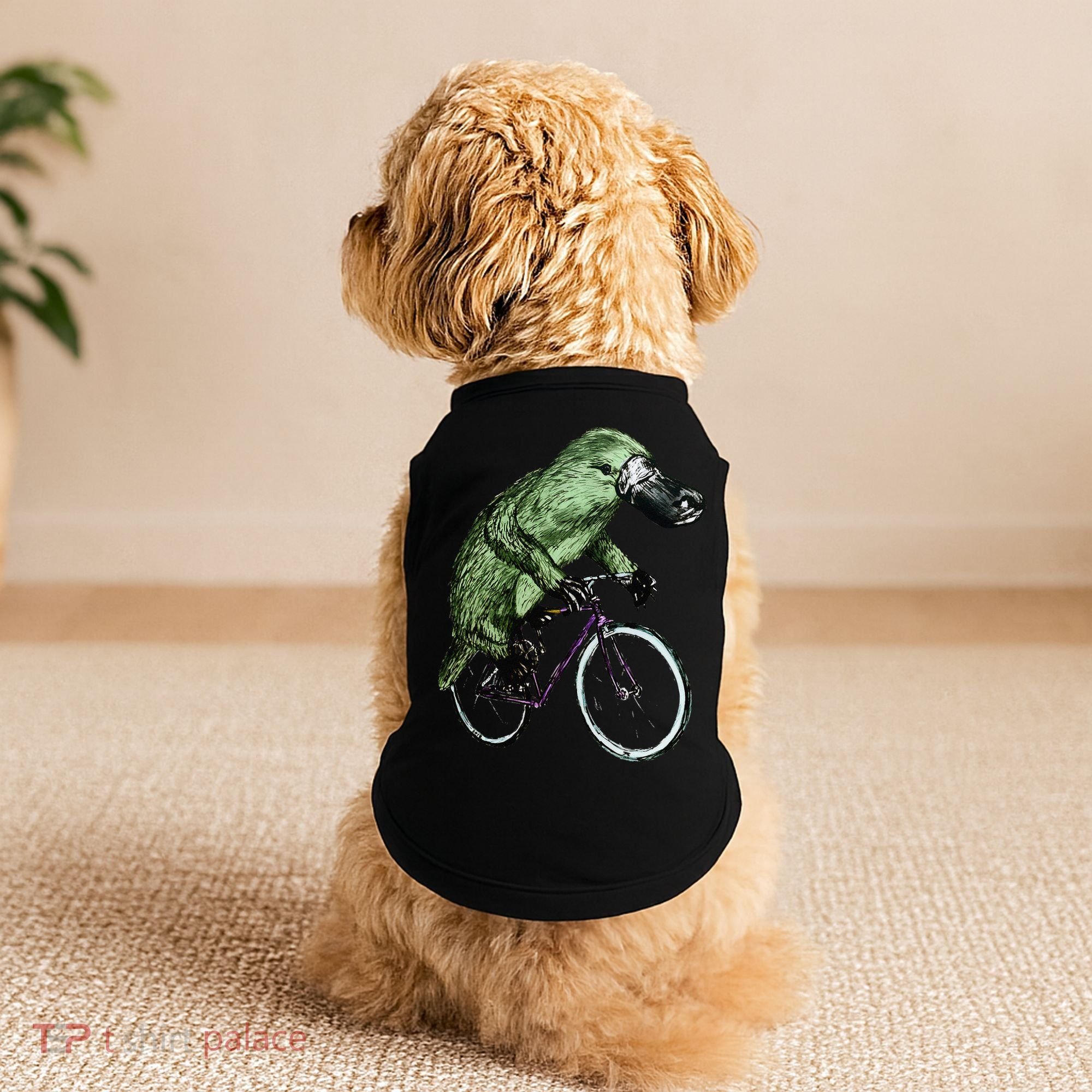Platypus Cycling Funny Platypus Lover Platypus Bicycle Doggie Tank