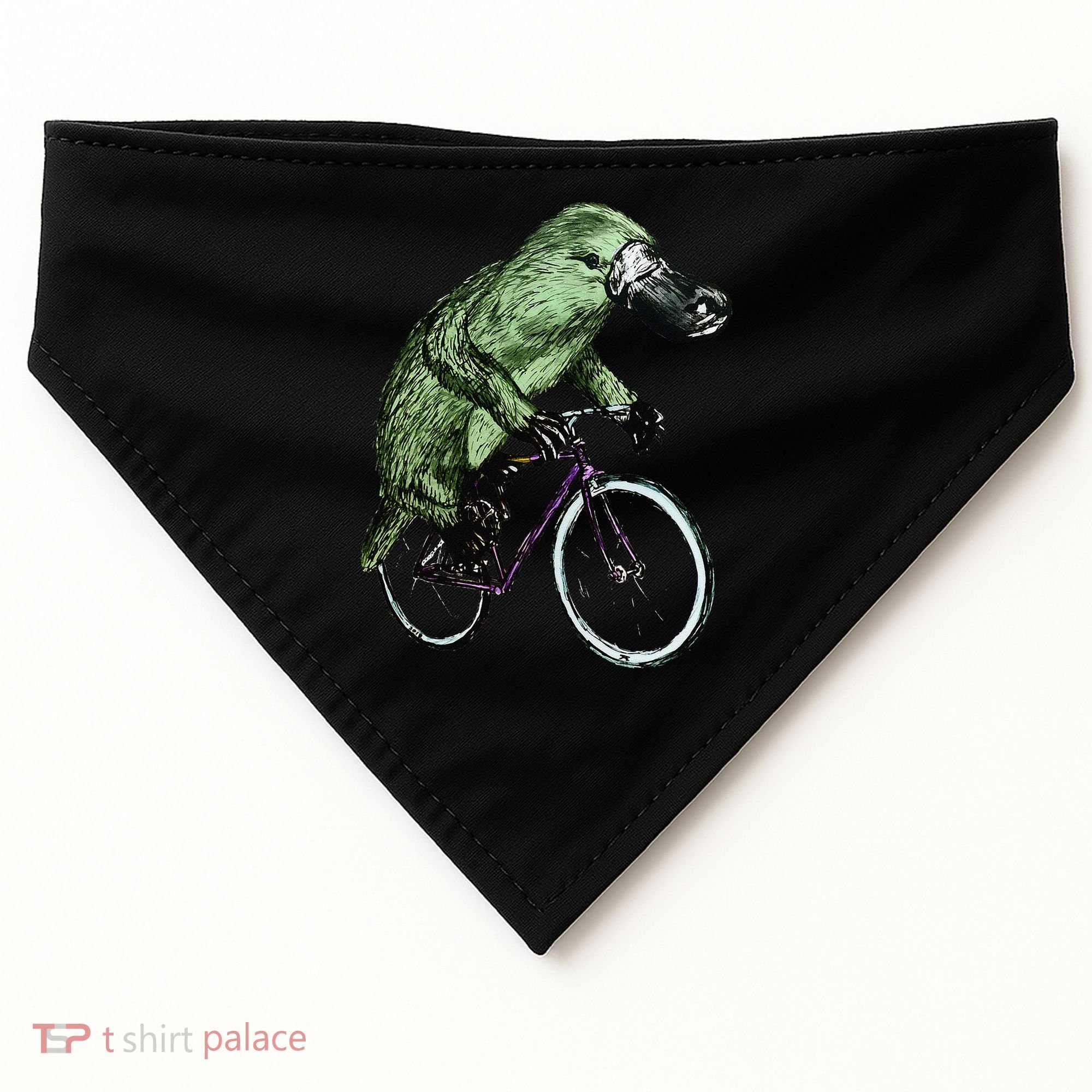 Platypus Cycling Funny Platypus Lover Platypus Bicycle USA-Made Doggie Bandana