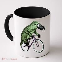 Platypus Cycling Funny Platypus Lover Platypus Bicycle Coffee Mug thumb 0