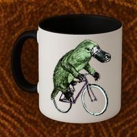 Platypus Cycling Funny Platypus Lover Platypus Bicycle Coffee Mug thumb 2