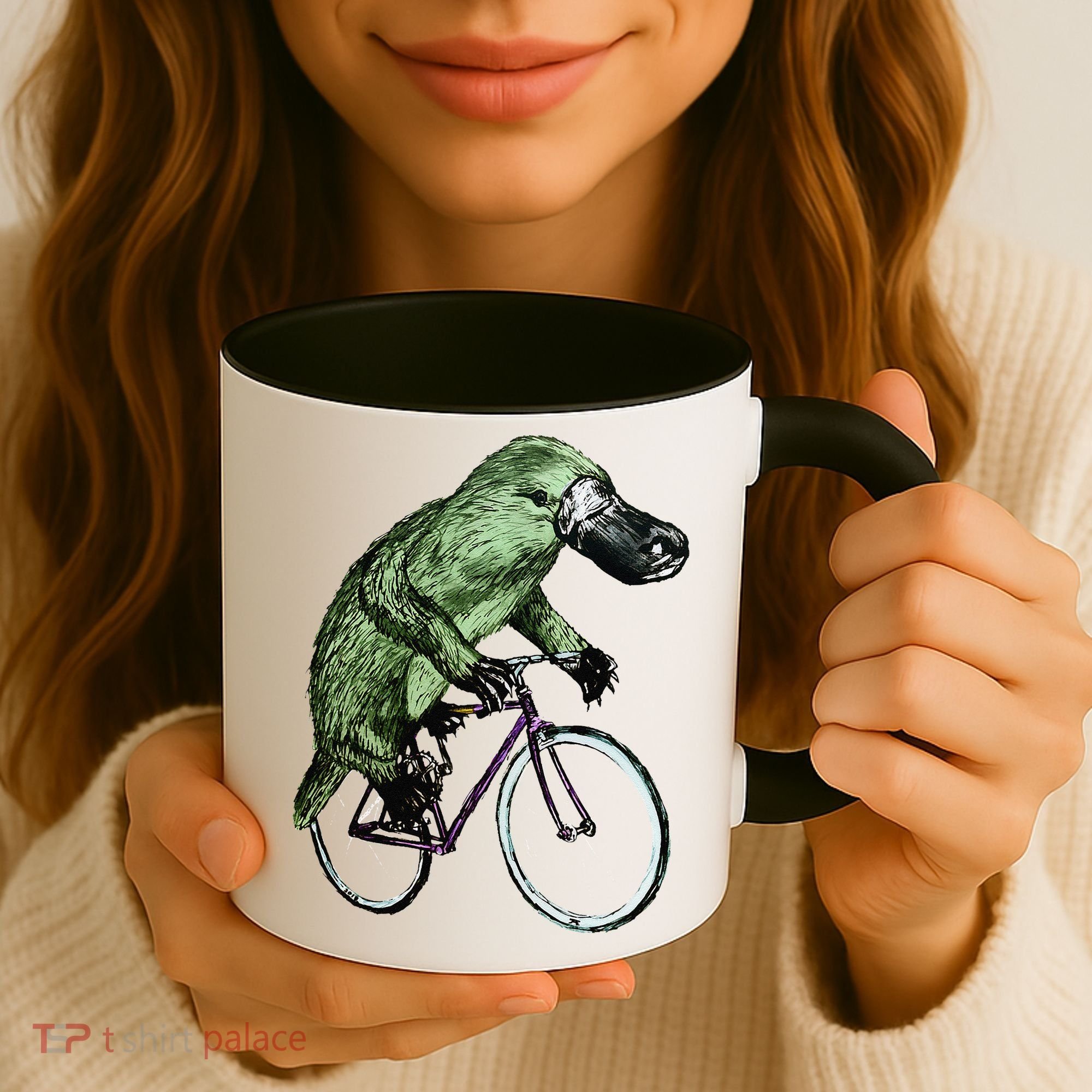 Platypus Cycling Funny Platypus Lover Platypus Bicycle Coffee Mug