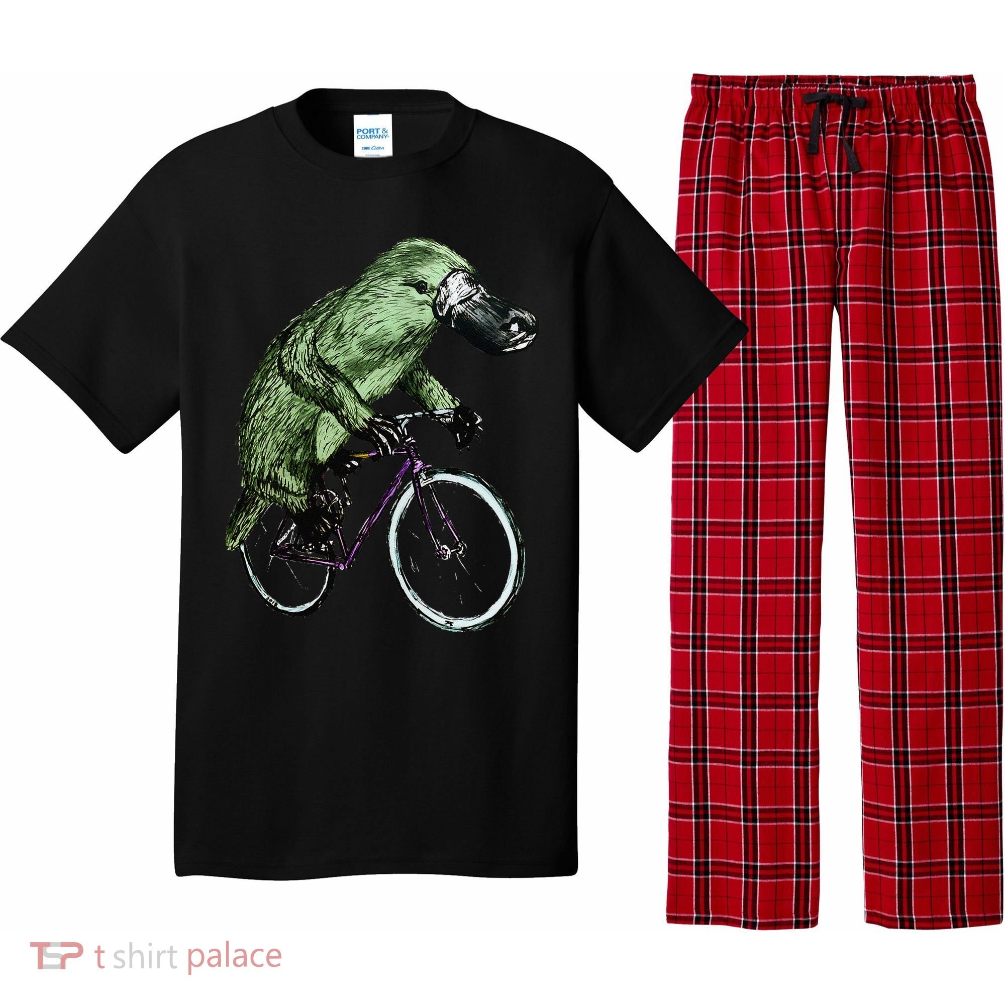 Platypus Cycling Funny Platypus Lover Platypus Bicycle Pajama Set