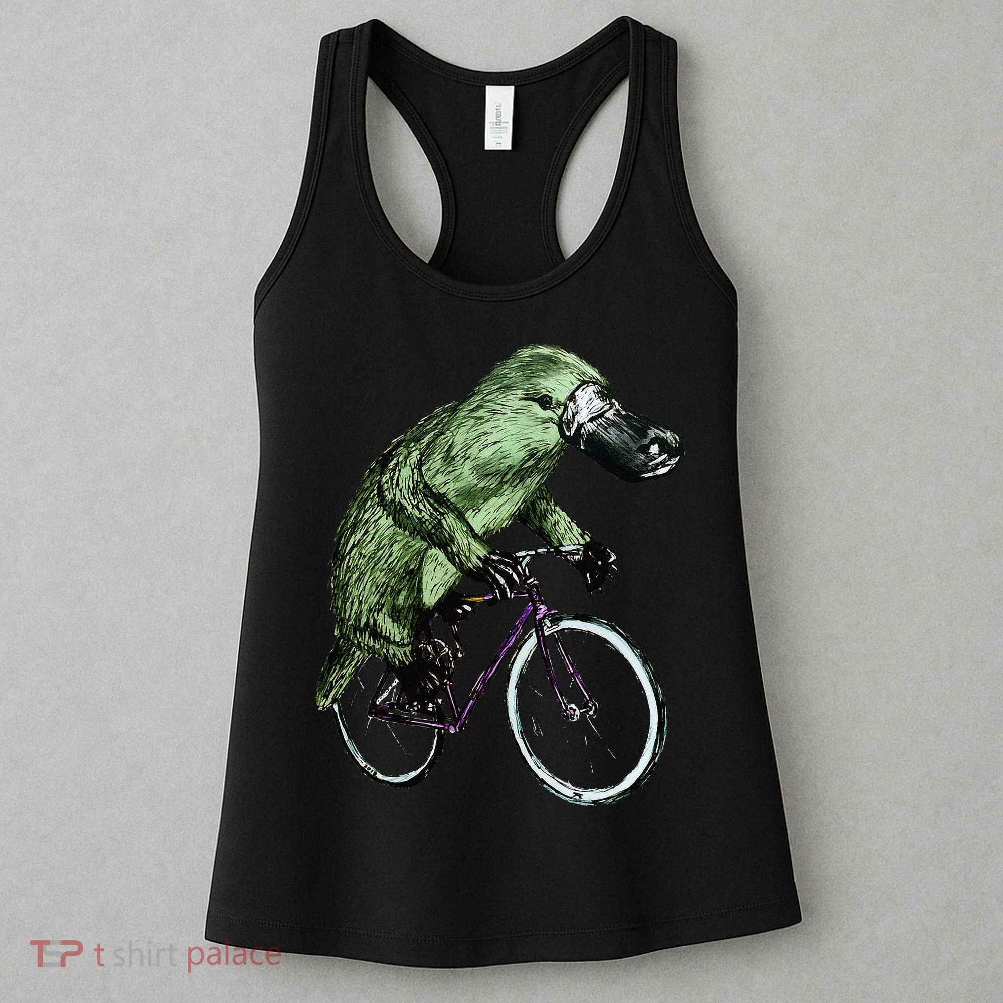 Platypus Cycling Funny Platypus Lover Platypus Bicycle Women's Tank Top