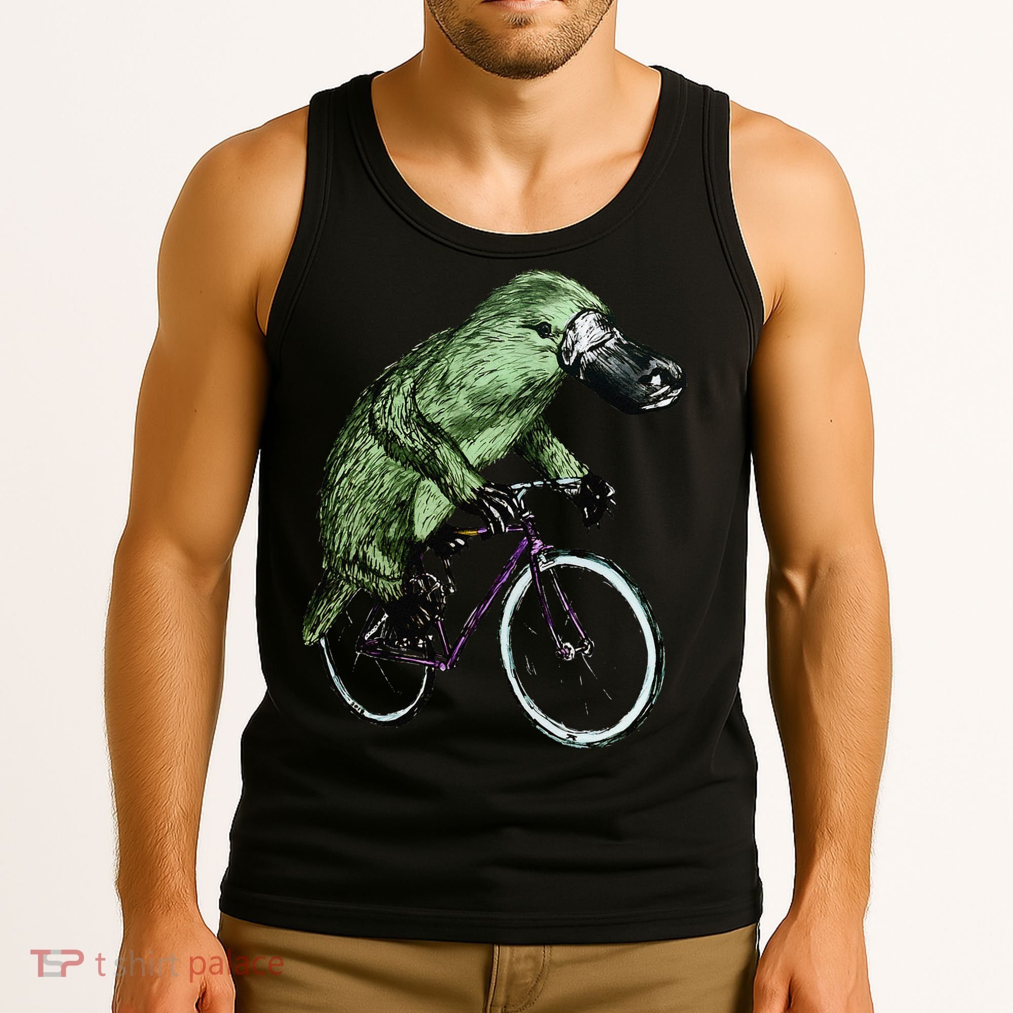 Platypus Cycling Funny Platypus Lover Platypus Bicycle Tank Top