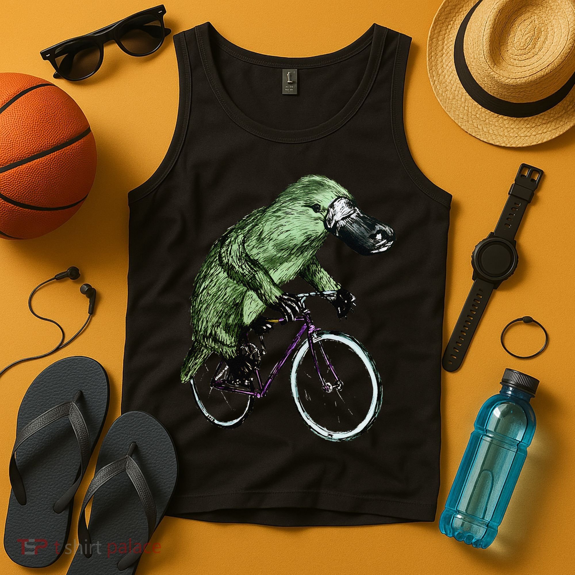 Platypus Cycling Funny Platypus Lover Platypus Bicycle Tank Top