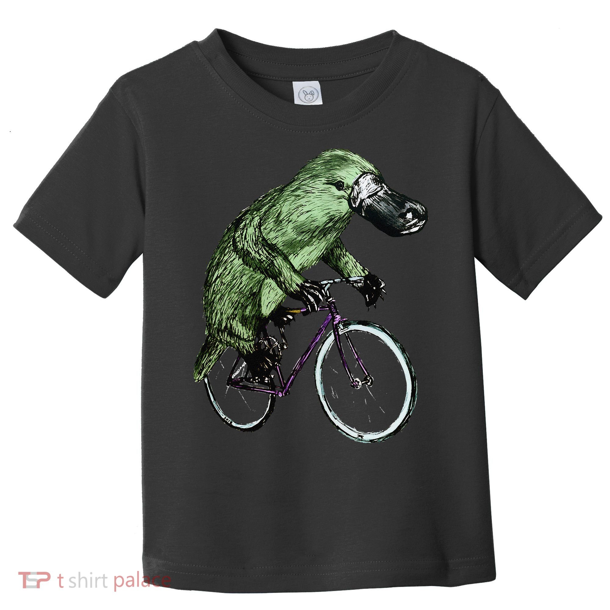 Platypus Cycling Funny Platypus Lover Platypus Bicycle Toddler T-Shirt
