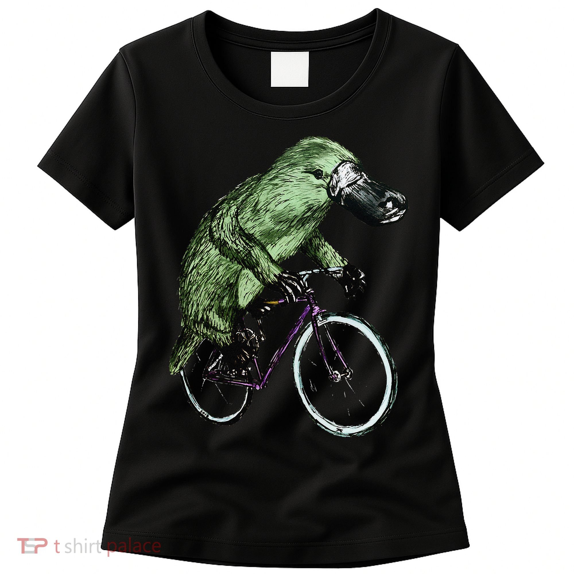 Platypus Cycling Funny Platypus Lover Platypus Bicycle Women's T-Shirt