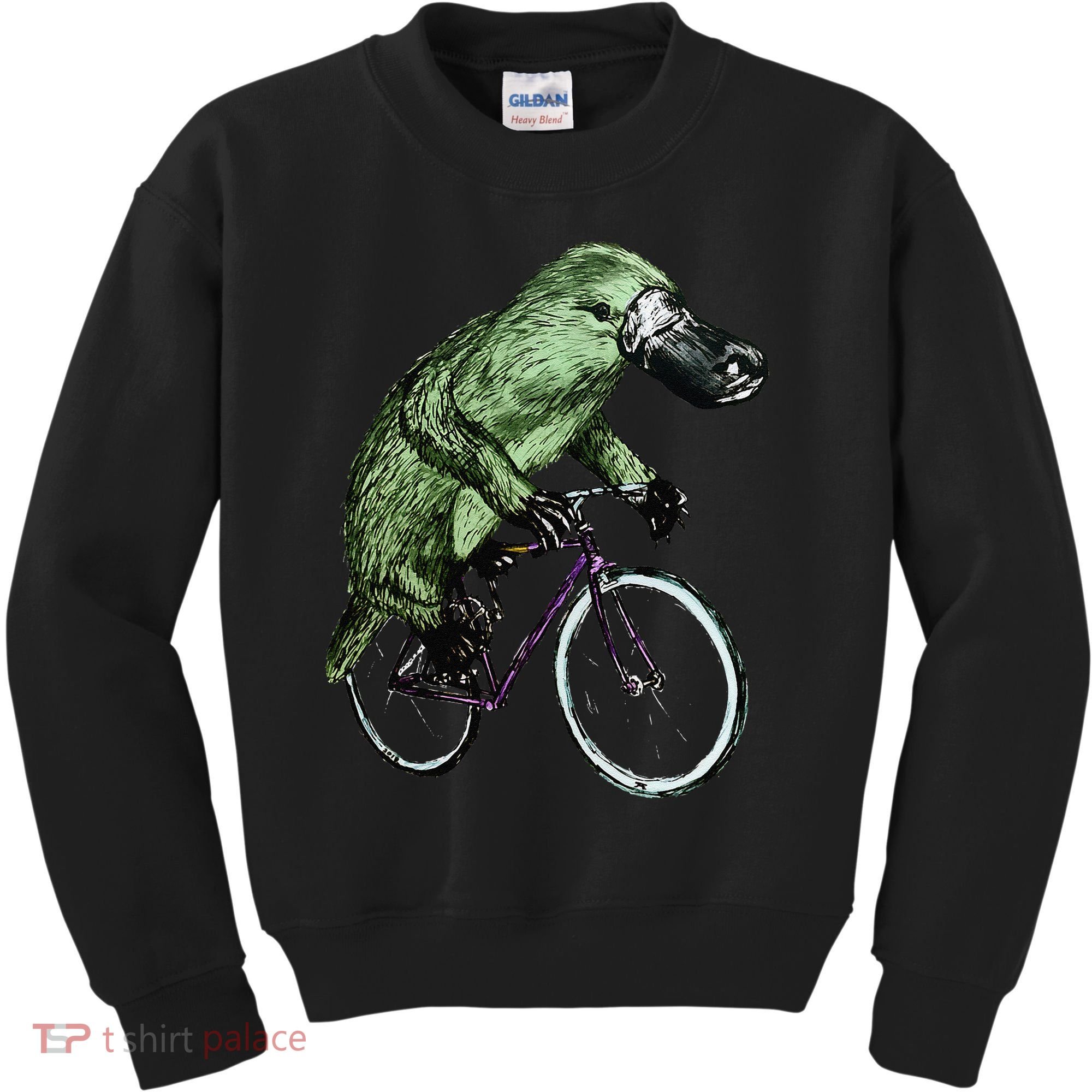 Platypus Cycling Funny Platypus Lover Platypus Bicycle Kids Sweatshirt