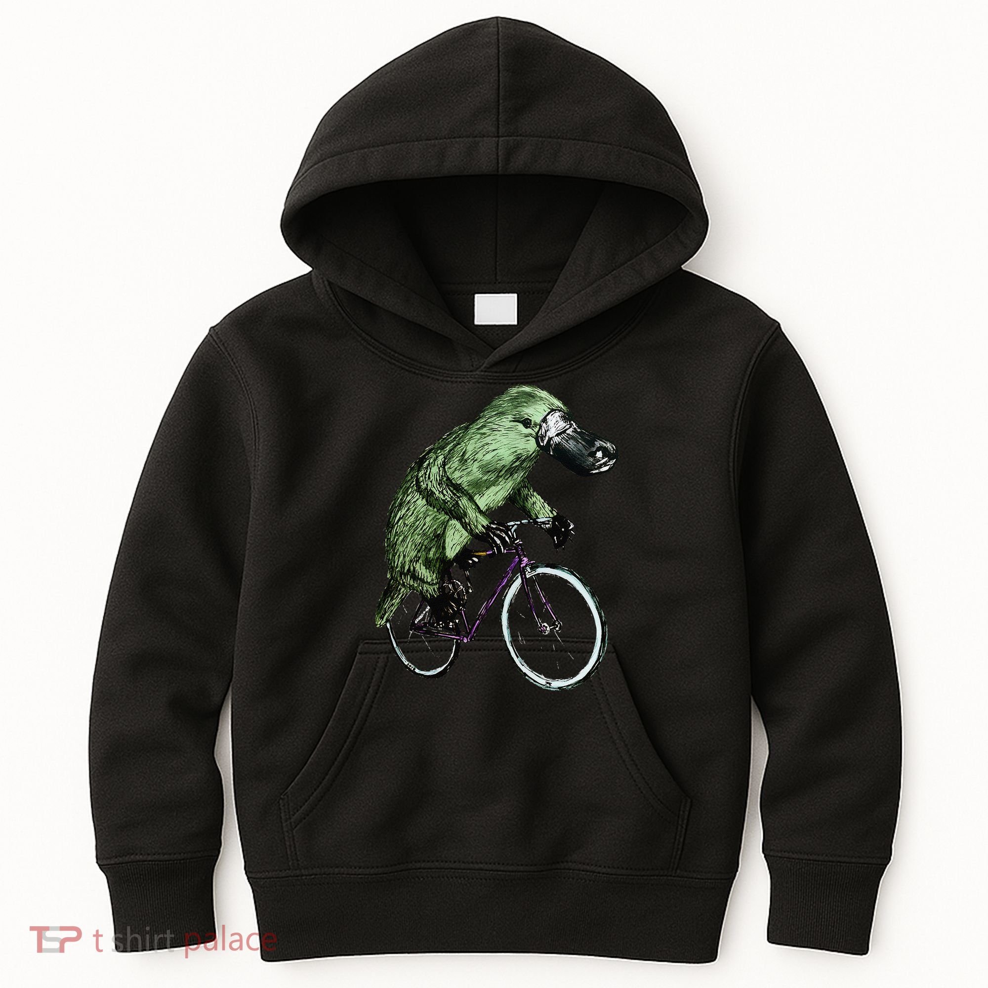 Platypus Cycling Funny Platypus Lover Platypus Bicycle Kids Hoodie
