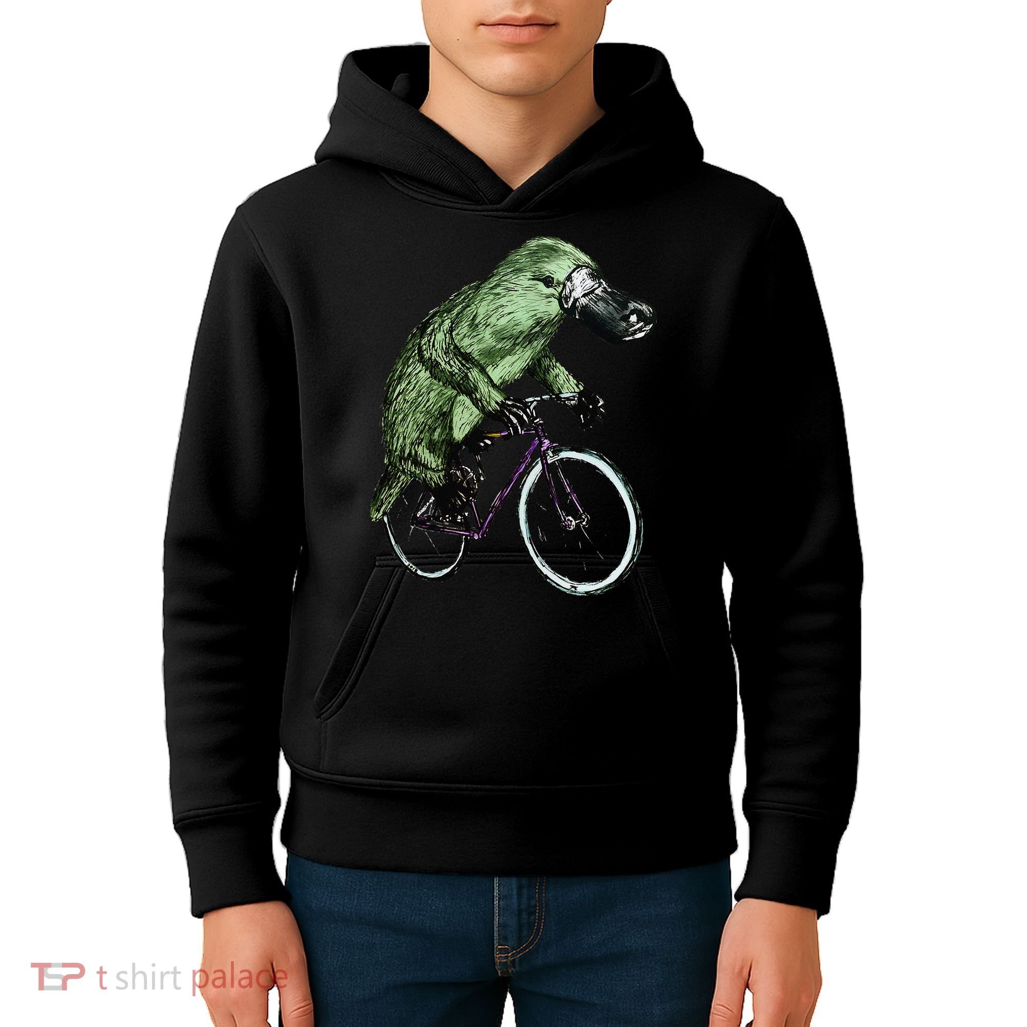 Platypus Cycling Funny Platypus Lover Platypus Bicycle Kids Hoodie