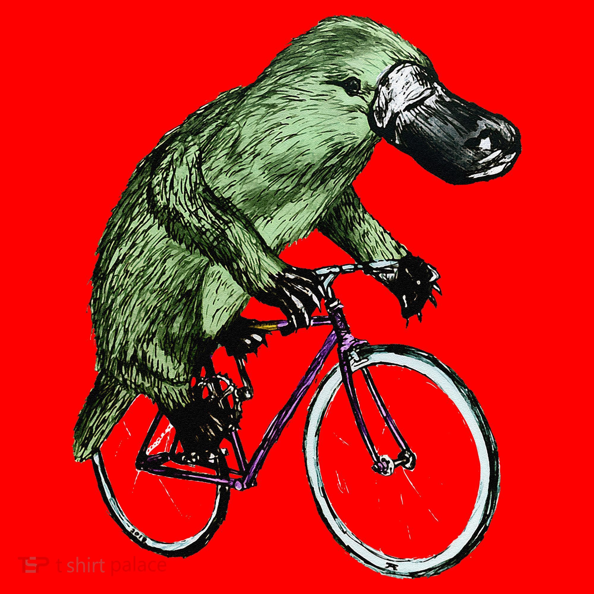 Platypus Cycling Funny Platypus Lover Platypus Bicycle Santa Hat