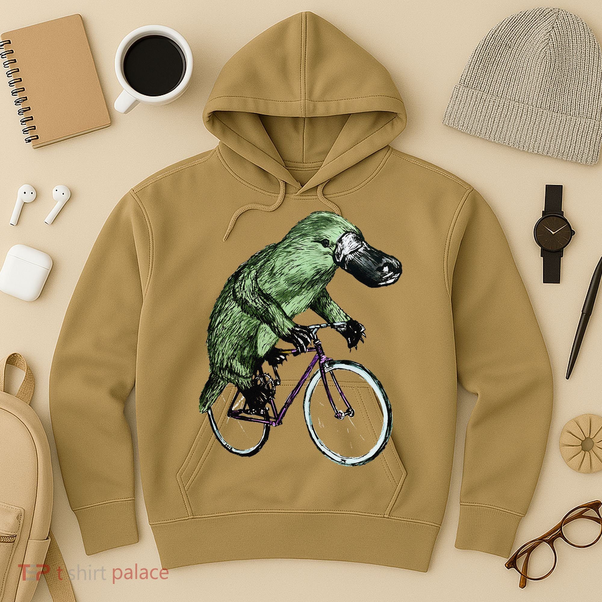 Platypus Cycling Funny Platypus Lover Platypus Bicycle Hoodie
