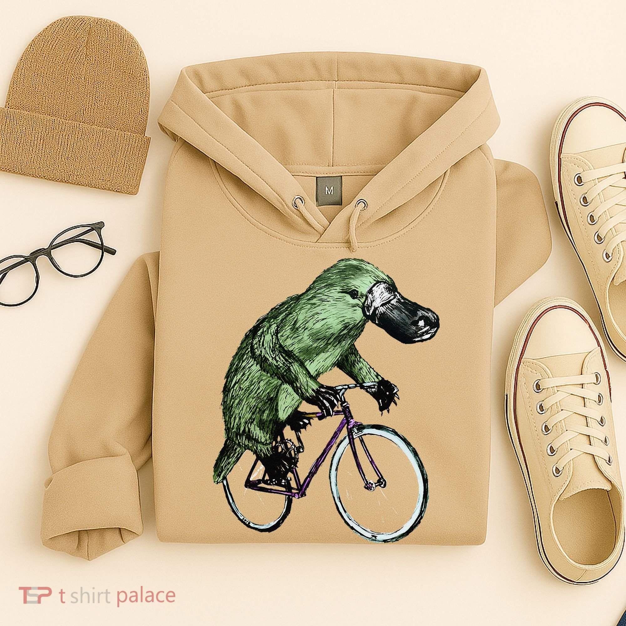Platypus Cycling Funny Platypus Lover Platypus Bicycle Hoodie