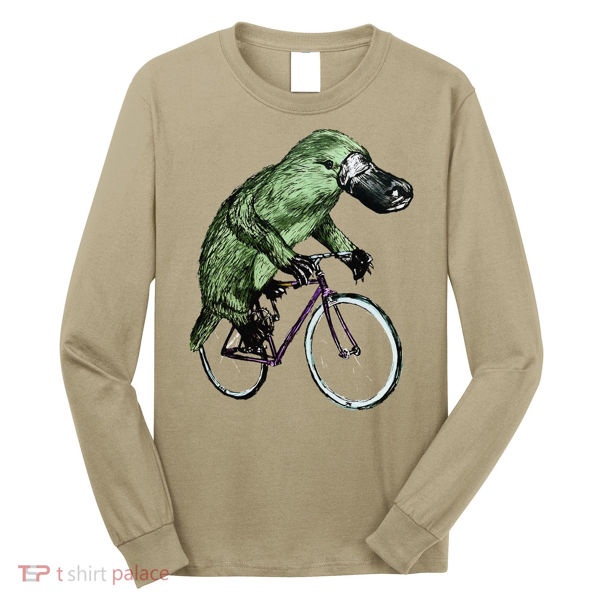 Platypus Cycling Funny Platypus Lover Platypus Bicycle Long Sleeve Shirt
