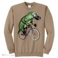 Platypus Cycling Funny Platypus Lover Platypus Bicycle Sweatshirt thumb 0