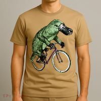 Platypus Cycling Funny Platypus Lover Platypus Bicycle T-Shirt thumb 3