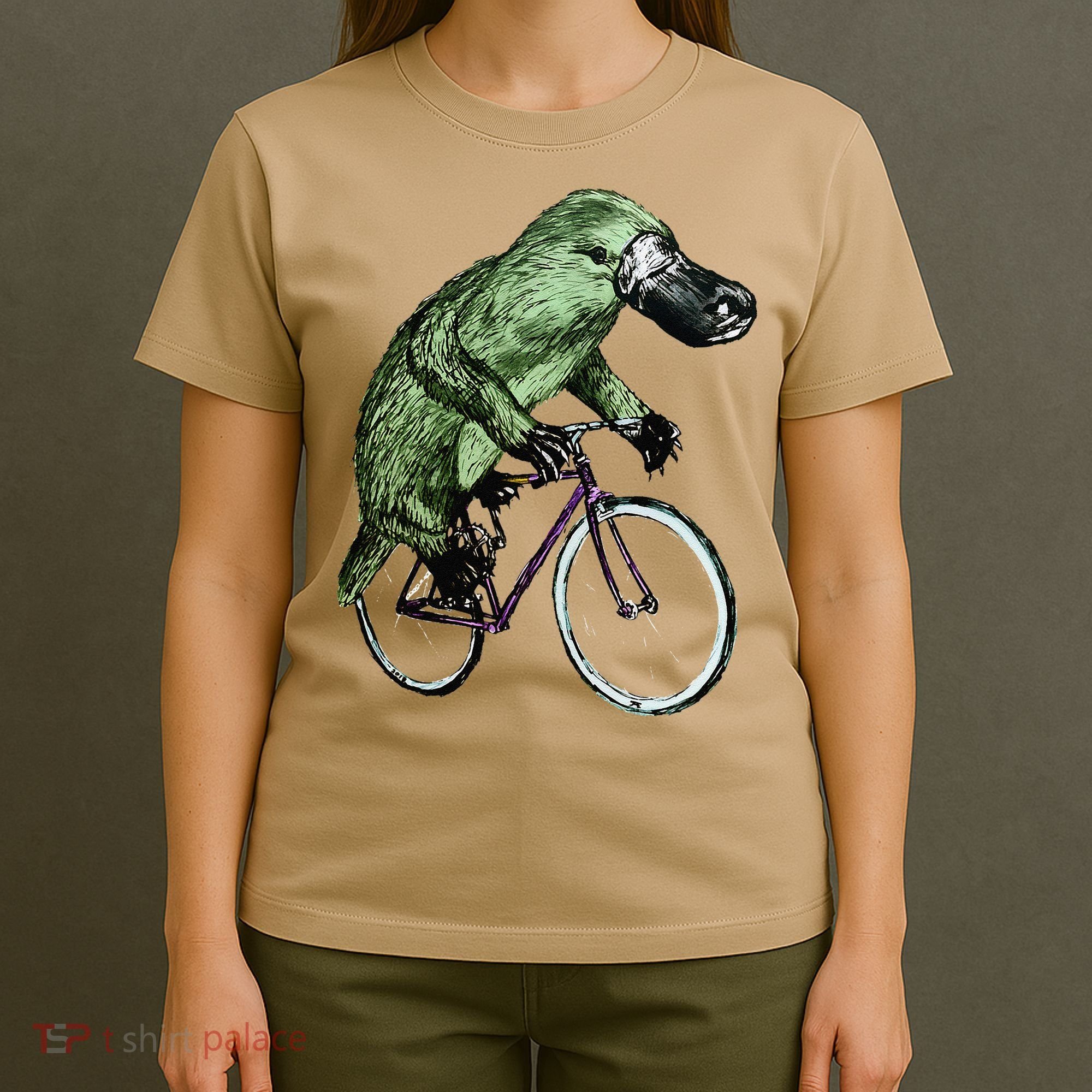 Platypus Cycling Funny Platypus Lover Platypus Bicycle T-Shirt